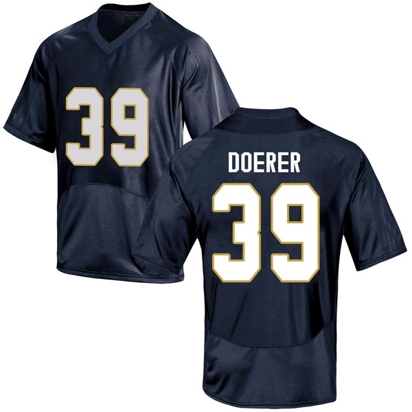 Jonathan Doerer Notre Dame Fighting Irish NCAA Youth #39 Navy Blue Replica College Stitched Football Jersey OAT6155AL
